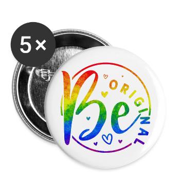 Be original vector design symbol retro quote label - Buttons large 2.2''/56 mm (5-pack) - white - Front