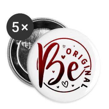 Be original vector design symbol retro quote label - Buttons large 2.2''/56 mm (5-pack) - white - Front