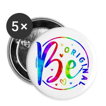 Be original vector design symbol retro quote label - Buttons large 2.2''/56 mm (5-pack) - white - Front