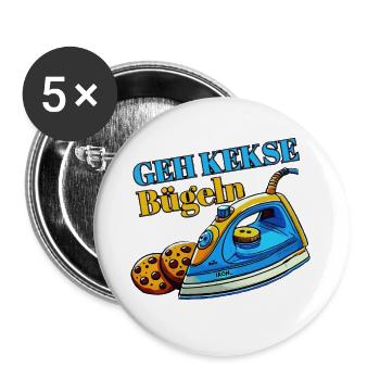 Allez les cookies en fer... - Lot de 5 grands badges (56 mm) - blanc - Devant