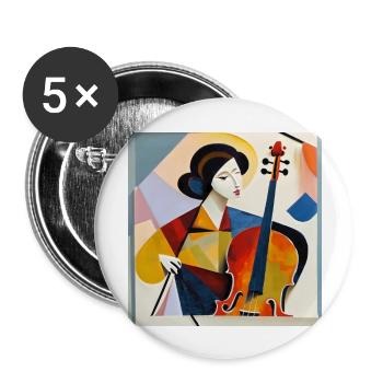 Künstler bei der Arbeit - Buttons groß 56 mm (5er Pack) - Weiß - Vorne