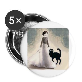À propos d’un chat qui... - Lot de 5 grands badges (56 mm) - blanc - Devant