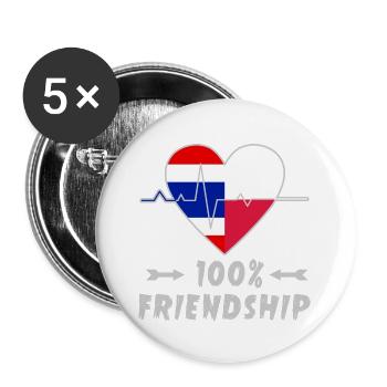 Thailand and Poland 100% friendship - Buttons large 2.2''/56 mm (5-pack) - white - Front