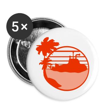 Submarine Diving Underwater Submarine Water Boat - Buttons large 2.2''/56 mm (5-pack) - white - Front