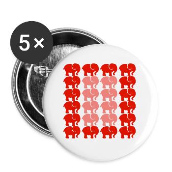 ÉLÉPHANT - Lot de 5 grands badges (56 mm) - blanc - Devant