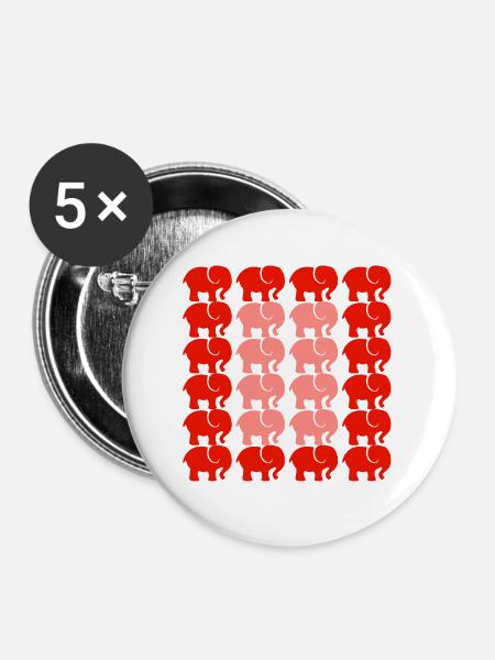 ELEFANT - Buttons groß 56 mm (5er Pack) - Weiß