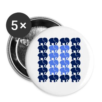 ÉLÉPHANT - Lot de 5 grands badges (56 mm) - blanc - Devant