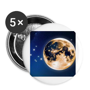 Vollmond - Buttons groß 56 mm (5er Pack) - Weiß - Vorne