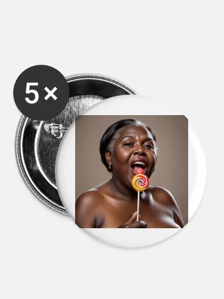 Black Friday - Buttons groß 56 mm (5er Pack) - Weiß