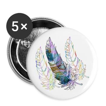 Stylo - Lot de 5 grands badges (56 mm) - blanc - Devant