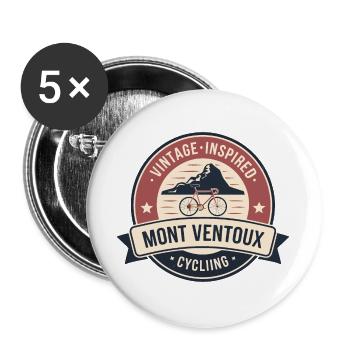 Mont Ventoux Vintage Cycling Badge - Buttons large 2.2''/56 mm (5-pack) - white - Front