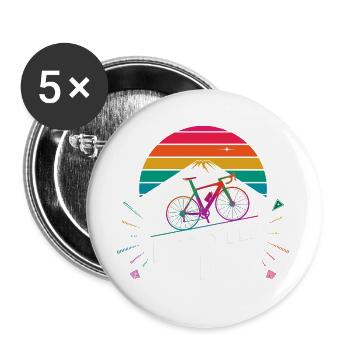 Pico del Teide – Iconic climb Tenerife - Buttons large 2.2''/56 mm (5-pack) - white - Front