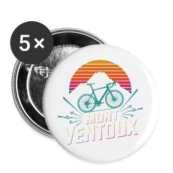 Mont Ventoux Retro Gradient Road Bike Art - Buttons large 2.2''/56 mm (5-pack) - white - Front