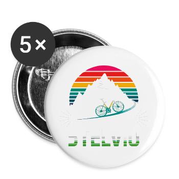 Passo delle Stelvio Cycling Design - Buttons large 2.2''/56 mm (5-pack) - white - Front
