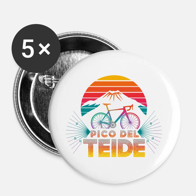 Pico del Teide Cycling Adventure - Buttons large 2.2''/56 mm (5-pack) - white
