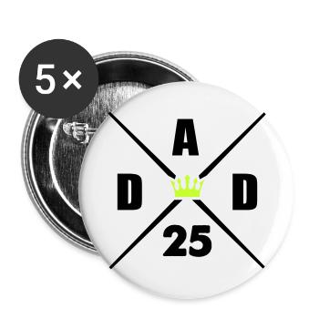 dad 25 - Buttons groß 56 mm (5er Pack) - Weiß - Vorne