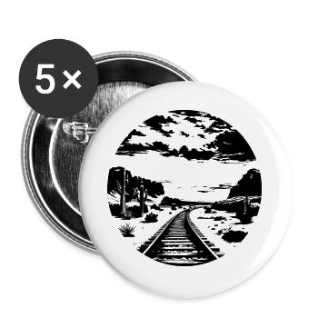 Railway Graphic - Buttons large 2.2''/56 mm (5-pack) - white - Front
