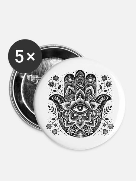 Fatima - Buttons groß 56 mm (5er Pack) - Weiß