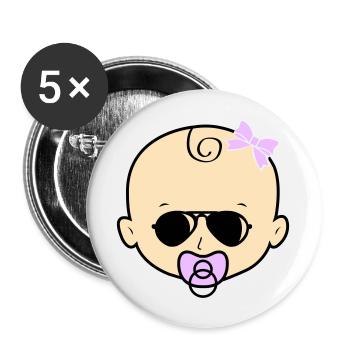 Baby Girl Sunglasses - Buttons large 2.2''/56 mm (5-pack) - white - Front