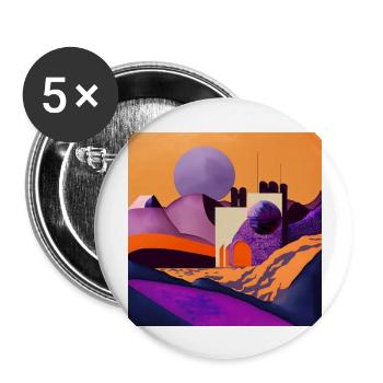 Lune violette - Lot de 5 grands badges (56 mm) - blanc - Devant