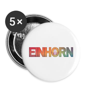 Regenbogen-Einhorn-Magie - Buttons groß 56 mm (5er Pack) - Weiß - Vorne