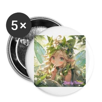 Love by Nature 7 - Buttons groß 56 mm (5er Pack) - Weiß - Vorne