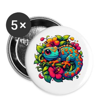 Gecko - Buttons large 2.2''/56 mm (5-pack) - white - Front