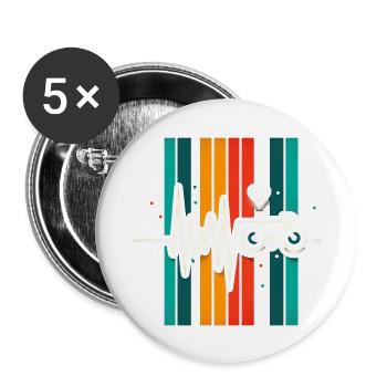 Vintage heartbeat bike - Buttons large 2.2''/56 mm (5-pack) - white - Front
