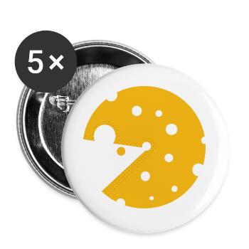 Du fromage ou une souris dans cette illusion d’optique amusante - Lot de 5 grands badges (56 mm) - blanc - Devant