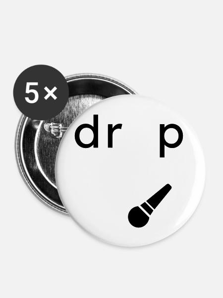Drop the Microphone - Buttons groß 56 mm (5er Pack) - Weiß