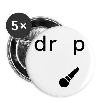 Drop the Microphone Gift - Buttons large 2.2''/56 mm (5-pack) - white - Front