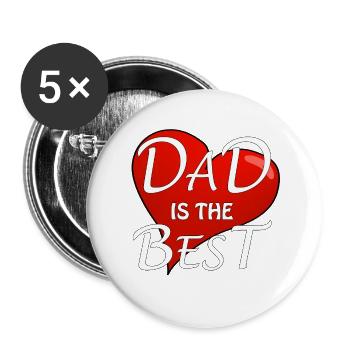 DAD IS THE BEST - Buttons large 2.2''/56 mm (5-pack) - white - Front