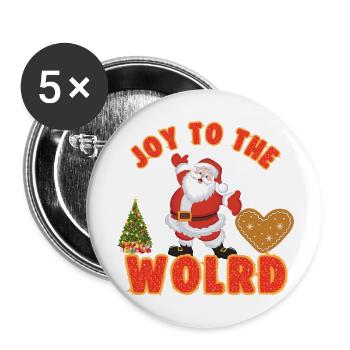 Joy To The World Graphic Tee - Buttons large 2.2''/56 mm (5-pack) - white - Front