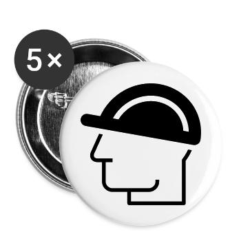 Construction Manager Helm Construction Site Construction Worker Construction - Buttons large 2.2''/56 mm (5-pack) - white - Front