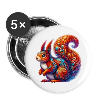 Squirrel - Buttons large 2.2''/56 mm (5-pack) - white - Front