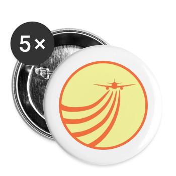 Avion volant au soleil volant Stripe rond - Lot de 5 grands badges (56 mm) - blanc - Devant
