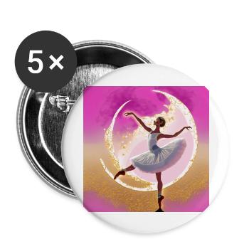 Ideally - Buttons large 2.2''/56 mm (5-pack) - white - Front