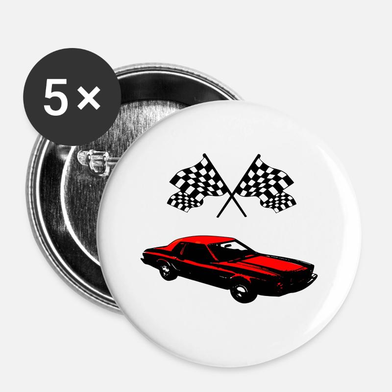 Auto - Buttons groß 56 mm (5er Pack) - Weiß