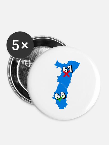 Elsass - Buttons groß 56 mm (5er Pack) - Weiß