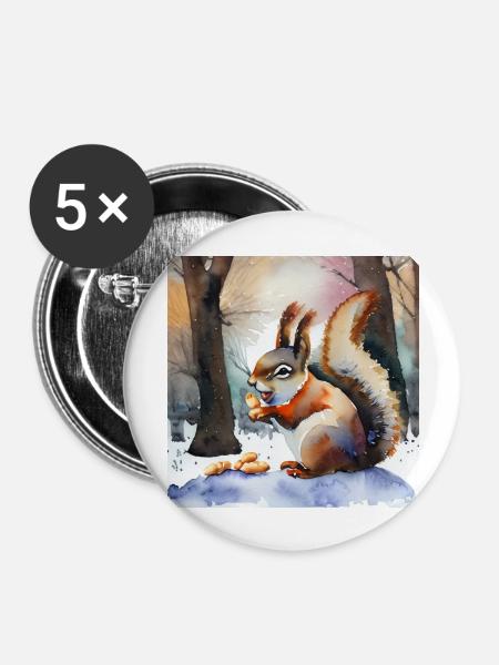 Schätze des Winters - Buttons groß 56 mm (5er Pack) - Weiß