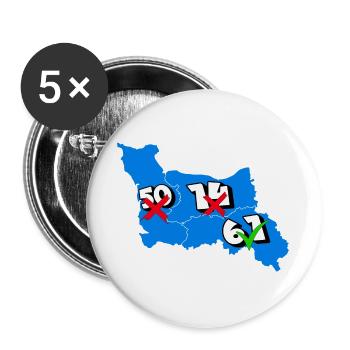 Région basse normandie - Lot de 5 grands badges (56 mm) - blanc - Devant
