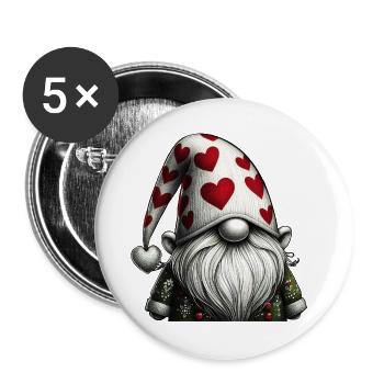 Leon Wichtel - Buttons groß 56 mm (5er Pack) - Weiß - Vorne
