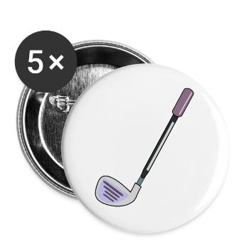 GOLFSCHLÄGER GOLFSPIELEN - Buttons groß 56 mm (5er Pack) - Weiß - Vorne