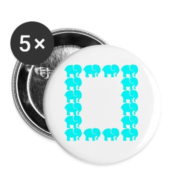ÉLÉPHANT - Lot de 5 grands badges (56 mm) - blanc - Devant