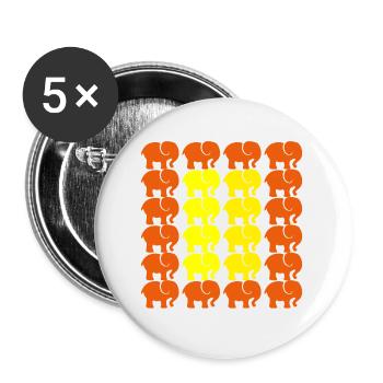 ÉLÉPHANT - Lot de 5 grands badges (56 mm) - blanc - Devant