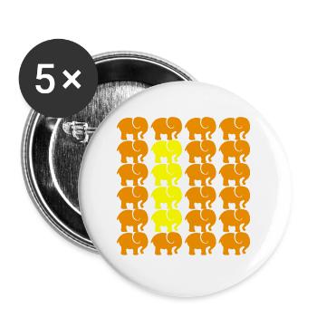 ÉLÉPHANT - Lot de 5 grands badges (56 mm) - blanc - Devant