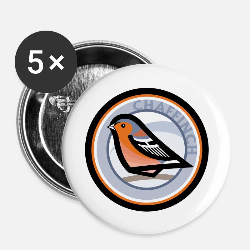 Chaffinch - Buttons large 2.2''/56 mm (5-pack) - white