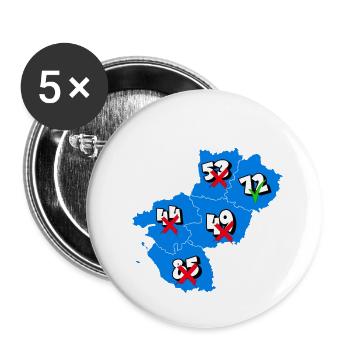 Région pays de la loire - Lot de 5 grands badges (56 mm) - blanc - Devant