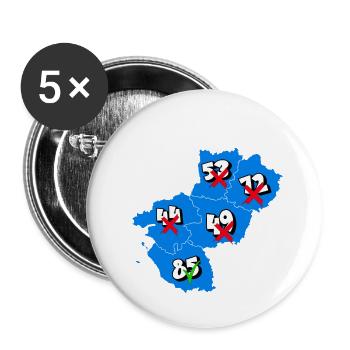 Région pays de la loire - Lot de 5 grands badges (56 mm) - blanc - Devant