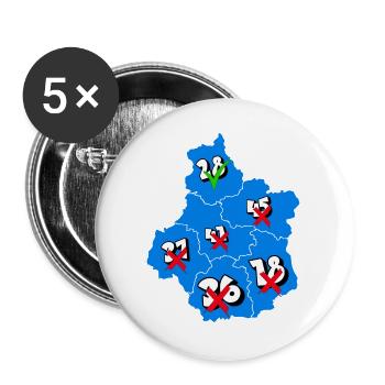 Région centre - Lot de 5 grands badges (56 mm) - blanc - Devant